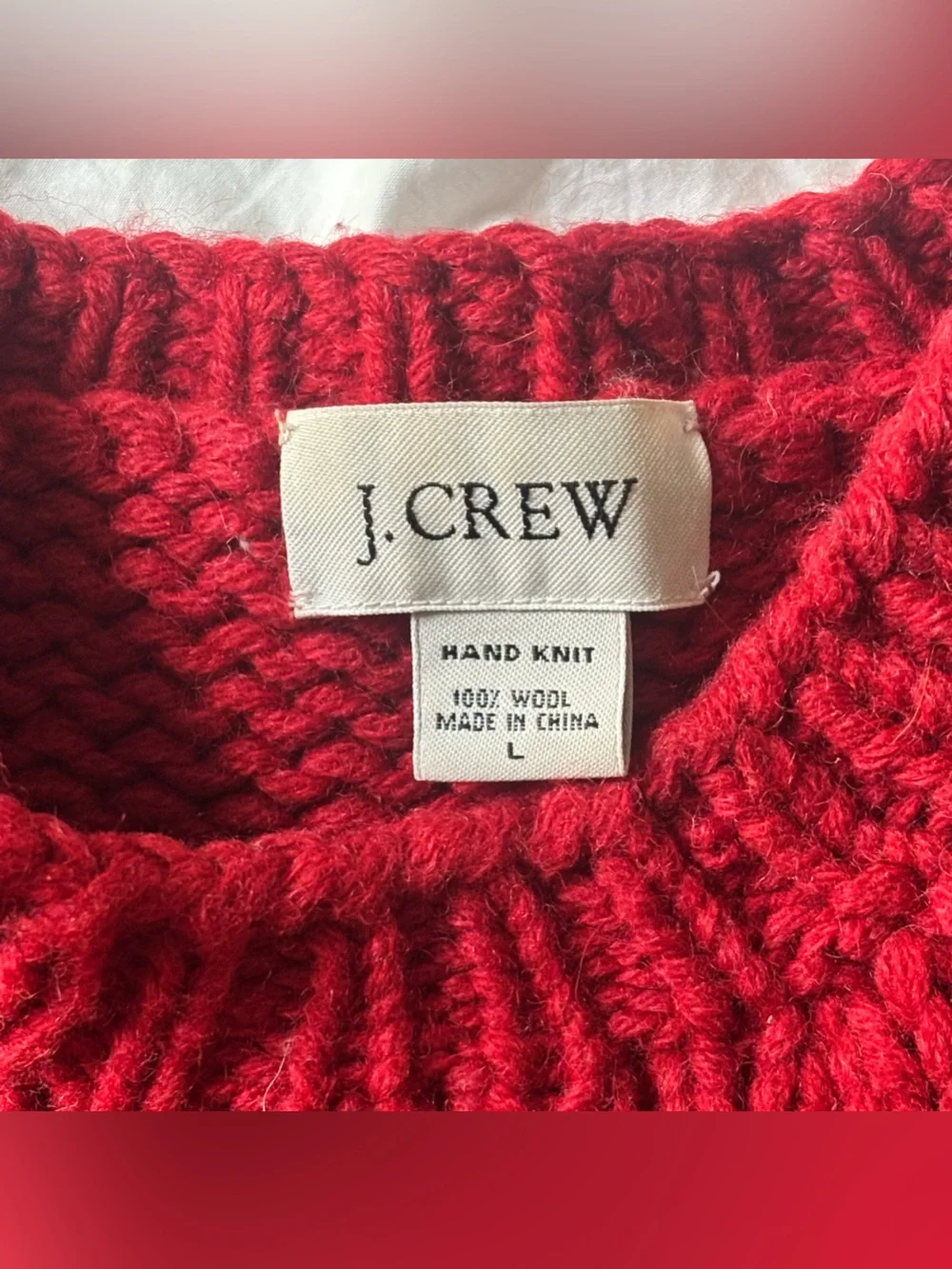 Vintage J. Crew hand-knit 100% wool sweater
